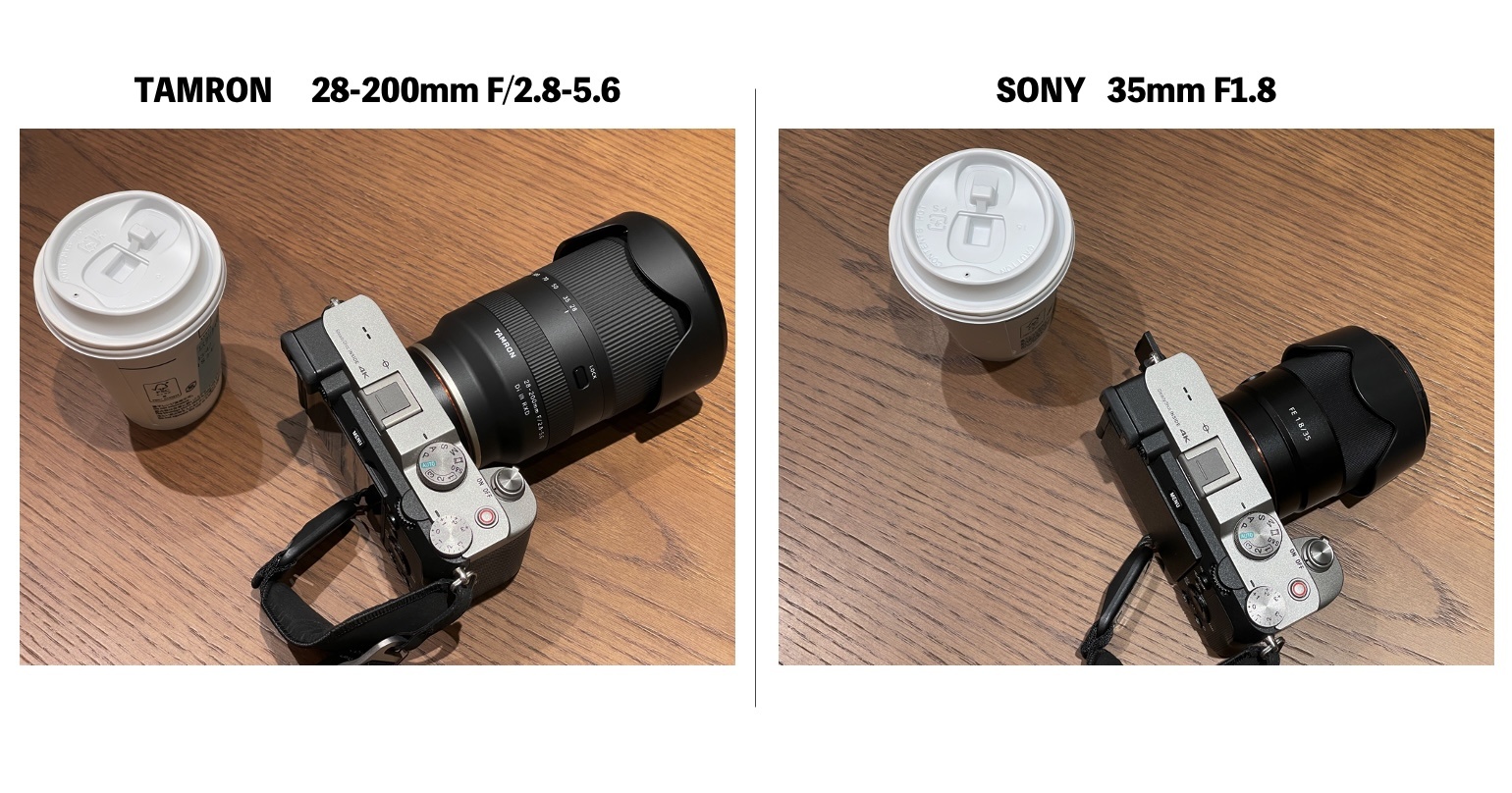寄れるズームレンズ（TAMRON 28-200mm F/2.8-5.6）と単焦点レンズ 